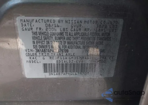 2016 Nissan Sentra Sv from USA, damaged, VIN 3N1AB7AP4GL679709